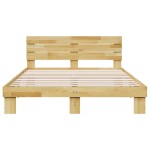 vidaXL Cadru de pat cu tăblie fără saltea 135x190 cm lemn masiv stejar