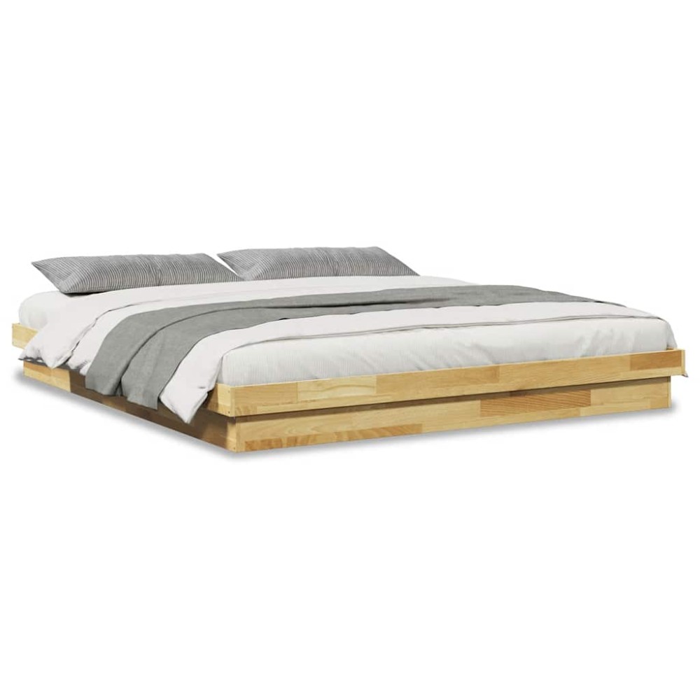 vidaXL Cadru de pat fără saltea 200x200 cm din lemn masiv de stejar