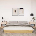 vidaXL Cadru de pat fără saltea 200x200 cm din lemn masiv de stejar vidaXL Cadru de pat fără saltea 200x200 cm din lemn masiv de stejar