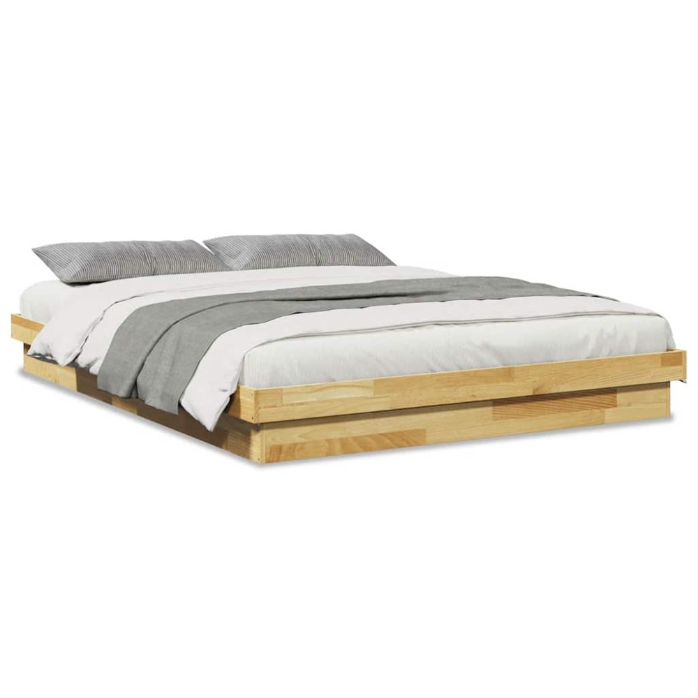 vidaXL Cadru de pat fără saltea 160x200 cm din lemn masiv de stejar