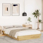 vidaXL Cadru de pat fără saltea 120x200 cm din lemn masiv de stejar vidaXL Cadru de pat fără saltea 120x200 cm din lemn masiv de stejar