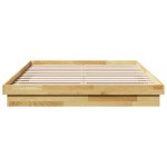 vidaXL Cadru de pat fără saltea 135x190 cm din lemn masiv de stejar vidaXL Cadru de pat fără saltea 135x190 cm din lemn masiv de stejar