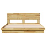 vidaXL Cadru de pat cu tăblie fără saltea 200x200 cm lemn masiv stejar