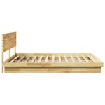 vidaXL Cadru de pat cu tăblie fără saltea 200x200 cm lemn masiv stejar