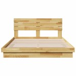 vidaXL Cadru de pat cu tăblie fără saltea 150x200 cm lemn masiv stejar