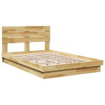 vidaXL Cadru de pat cu tăblie fără saltea 120x200 cm lemn masiv stejar