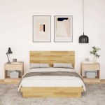 vidaXL Cadru de pat cu tăblie fără saltea 120x200 cm lemn masiv stejar