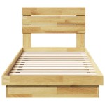 vidaXL Cadru de pat cu tăblie fără saltea 100x200 cm lemn masiv stejar