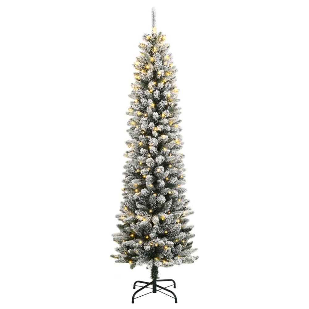vidaXL Brad de Crăciun artificial 150 LED-uri și zăpadă, 150 cm