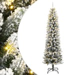 vidaXL Brad de Crăciun artificial 150 LED-uri și zăpadă, 150 cm vidaXL Brad de Crăciun artificial 150 LED-uri și zăpadă, 150 cm