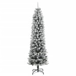 vidaXL Brad de Crăciun artificial 150 LED-uri și zăpadă, 150 cm vidaXL Brad de Crăciun artificial 150 LED-uri și zăpadă, 150 cm
