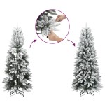 vidaXL Brad de Crăciun artificial 150 LED-uri și zăpadă, 150 cm vidaXL Brad de Crăciun artificial 150 LED-uri și zăpadă, 150 cm