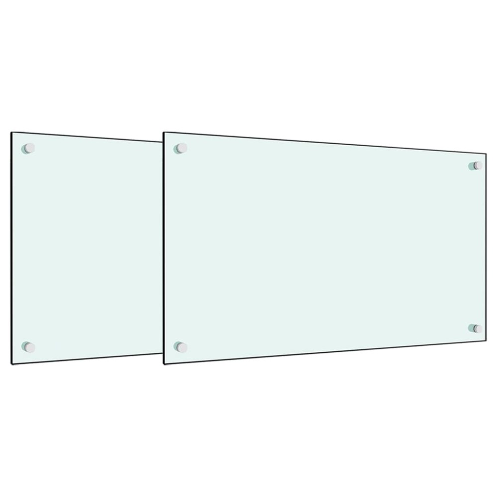 vidaXL Panou antistropi bucătărie 2 buc. alb 70x40cm sticlă securizată
