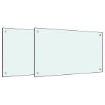 vidaXL Panou antistropi bucătărie 2 buc. alb 70x40cm sticlă securizată vidaXL Panou antistropi bucătărie 2 buc. alb 70x40cm sticlă securizată