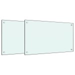 vidaXL Panou antistropi bucătărie 2 buc. alb 70x50cm sticlă securizată vidaXL Panou antistropi bucătărie 2 buc. alb 70x50cm sticlă securizată