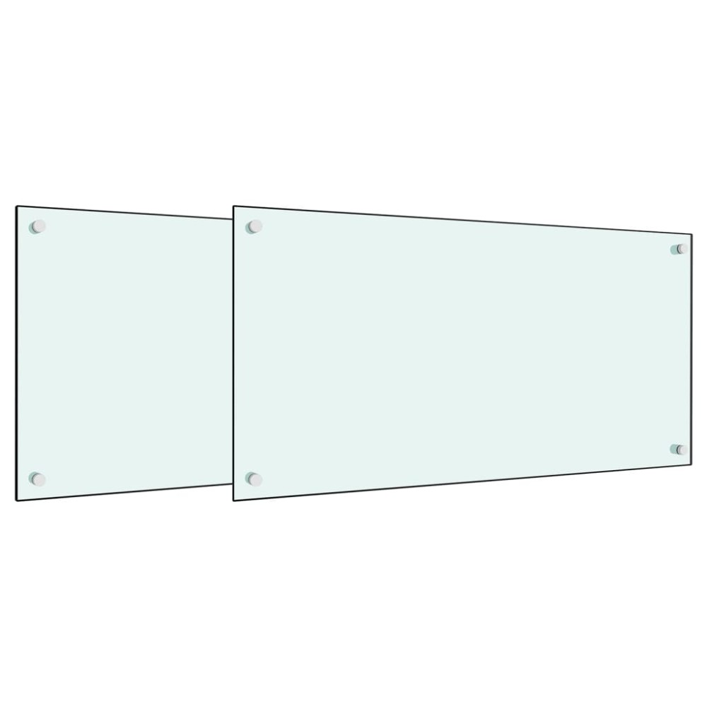 vidaXL Panou antistropi bucătărie 2 buc. alb 80x40cm sticlă securizată