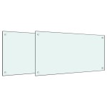 vidaXL Panou antistropi bucătărie 2 buc. alb 80x40cm sticlă securizată vidaXL Panou antistropi bucătărie 2 buc. alb 80x40cm sticlă securizată