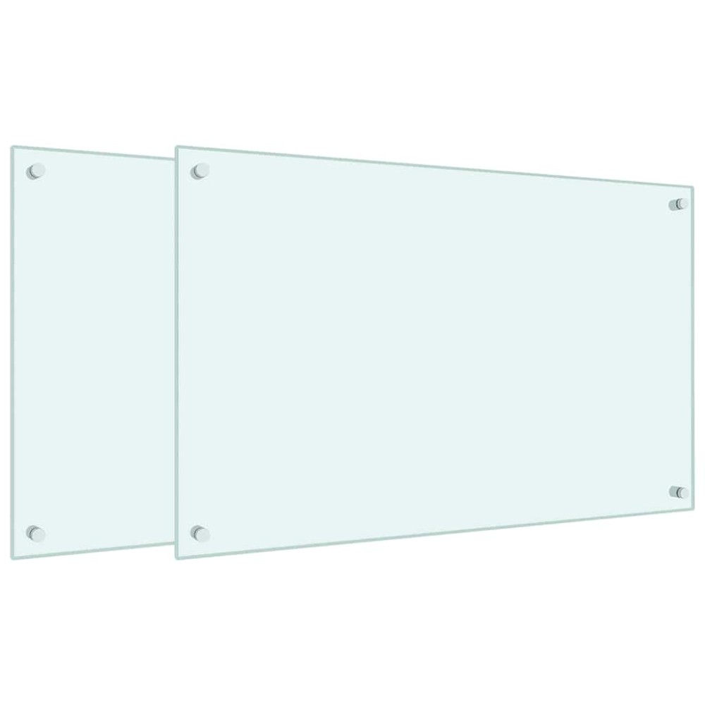vidaXL Panou antistropi bucătărie 2 buc. alb 80x50cm sticlă securizată
