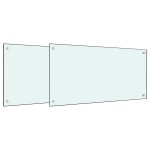 vidaXL Panou antistropi bucătărie 2 buc. alb 80x60cm sticlă securizată vidaXL Panou antistropi bucătărie 2 buc. alb 80x60cm sticlă securizată