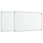 vidaXL Panou antistropi bucătărie 2 buc. transparent 70x40 cm sticlă vidaXL Panou antistropi bucătărie 2 buc. transparent 70x40 cm sticlă
