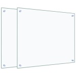 vidaXL Panou antistropi bucătărie 2 buc. transparent 70x60 cm sticlă vidaXL Panou antistropi bucătărie 2 buc. transparent 70x60 cm sticlă