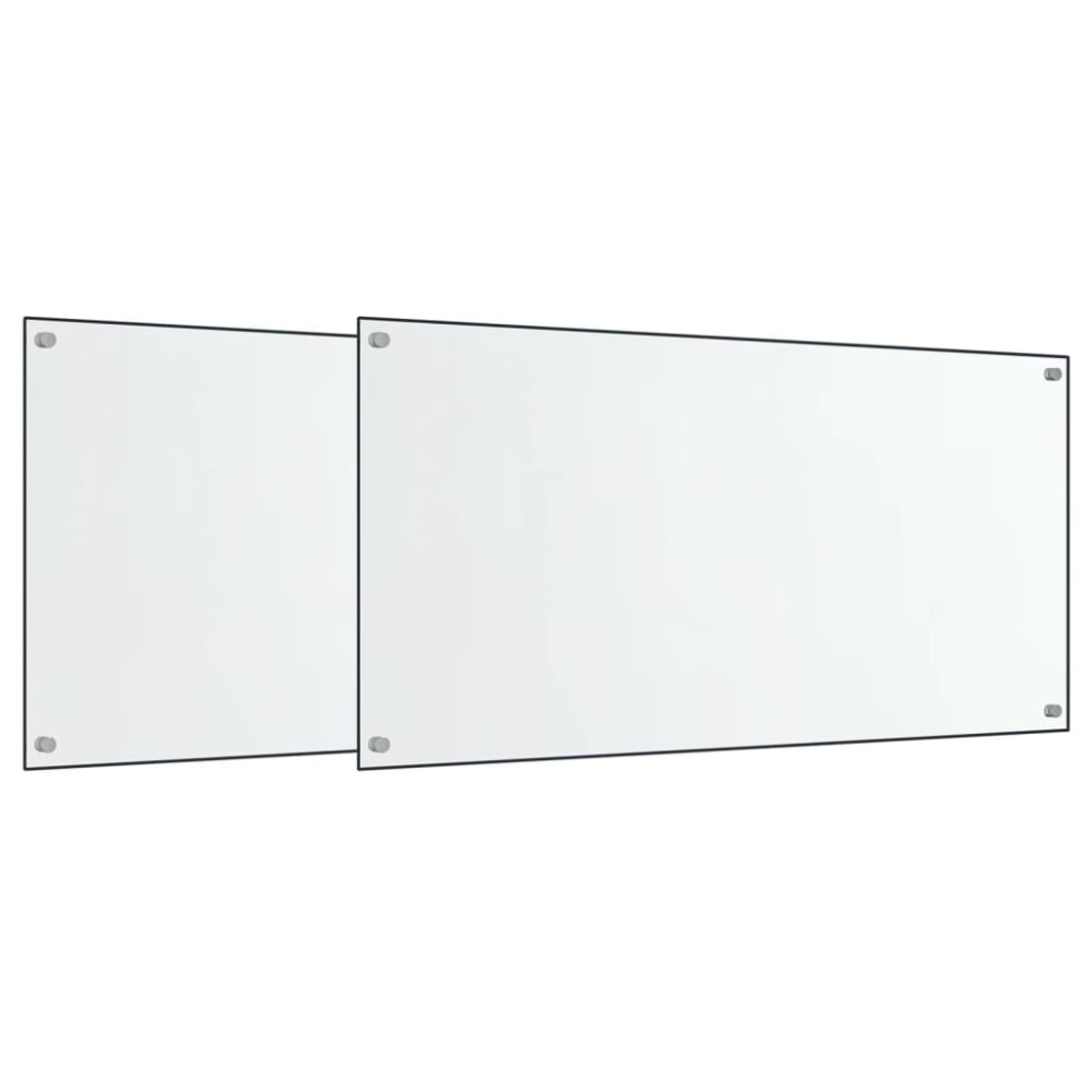 vidaXL Panou antistropi bucătărie 2 buc. transparent 80x40 cm sticlă