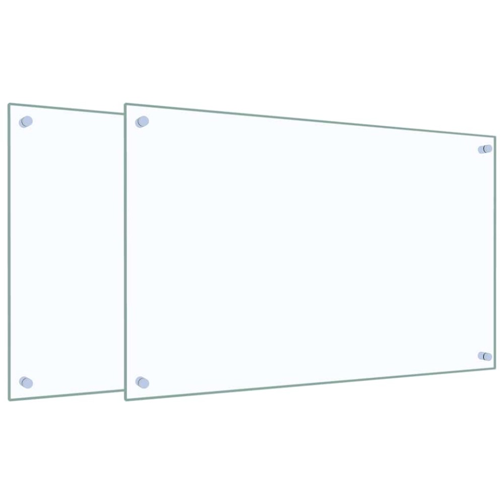 vidaXL Panou antistropi bucătărie 2 buc. transparent 80x50 cm sticlă