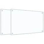 vidaXL Panou antistropi bucătărie 2 buc. transparent 80x50 cm sticlă vidaXL Panou antistropi bucătărie 2 buc. transparent 80x50 cm sticlă