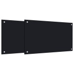 vidaXL Panou antistropi bucătărie 2 buc. negru 70x40cm sticlă securiz. vidaXL Panou antistropi bucătărie 2 buc. negru 70x40cm sticlă securiz.