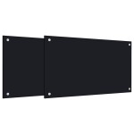vidaXL Panou antistropi bucătărie 2 buc. negru 70x50cm sticlă securiz. vidaXL Panou antistropi bucătărie 2 buc. negru 70x50cm sticlă securiz.