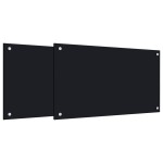 vidaXL Panou antistropi bucătărie 2 buc. negru 70x60cm sticlă securiz. vidaXL Panou antistropi bucătărie 2 buc. negru 70x60cm sticlă securiz.