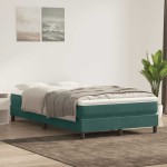 vidaXL Pat cu arcuri fără saltea verde închis 120x210 cm catifea vidaXL Pat cu arcuri fără saltea verde închis 120x210 cm catifea