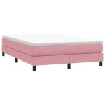 vidaXL Pat cu arcuri fără saltea roz 140x210 cm catifea vidaXL Pat cu arcuri fără saltea roz 140x210 cm catifea