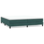 vidaXL Pat cu arcuri fără saltea verde închis 200x210 cm catifea vidaXL Pat cu arcuri fără saltea verde închis 200x210 cm catifea
