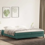 vidaXL Pat cu arcuri fără saltea verde închis 200x210 cm catifea vidaXL Pat cu arcuri fără saltea verde închis 200x210 cm catifea