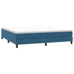 vidaXL Pat cu arcuri fără saltea Albastru închis 200x210 cm catifea vidaXL Pat cu arcuri fără saltea Albastru închis 200x210 cm catifea