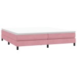 vidaXL Pat cu arcuri fără saltea roz 200x210 cm catifea vidaXL Pat cu arcuri fără saltea roz 200x210 cm catifea