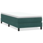 vidaXL Pat cu arcuri fără saltea verde închis 80x220 cm catifea