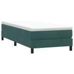 vidaXL Pat cu arcuri fără saltea verde închis 80x220 cm catifea