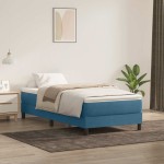 vidaXL Pat cu arcuri fără saltea Albastru închis 80x220 cm catifea vidaXL Pat cu arcuri fără saltea Albastru închis 80x220 cm catifea