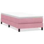 vidaXL Pat cu arcuri fără saltea roz 80x220 cm catifea vidaXL Pat cu arcuri fără saltea roz 80x220 cm catifea