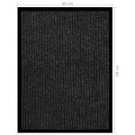 vidaXL Covoraș de ușă, antracit cu dungi, 60x80 cm