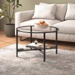vidaXL Masă de ceai, negru și transparent,70 cm, sticlă securizată vidaXL Masă de ceai, negru și transparent,70 cm, sticlă securizată