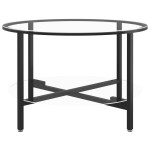 vidaXL Masă de ceai, negru și transparent,70 cm, sticlă securizată vidaXL Masă de ceai, negru și transparent,70 cm, sticlă securizată