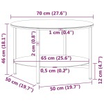 vidaXL Masă de ceai, negru și transparent,70 cm, sticlă securizată vidaXL Masă de ceai, negru și transparent,70 cm, sticlă securizată