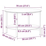 vidaXL Masă de ceai ,marmură albă și neagră,70 cm sticlă securizată vidaXL Masă de ceai ,marmură albă și neagră,70 cm sticlă securizată