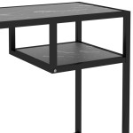 vidaXL Birou calculator, negru marmură, 100x36x74 cm sticlă securizată