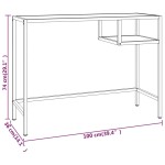 vidaXL Birou calculator, negru marmură, 100x36x74 cm sticlă securizată