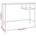 vidaXL Birou calculator, alb marmură, 100x36x74 cm, sticlă securizată vidaXL Birou calculator, alb marmură, 100x36x74 cm, sticlă securizată