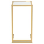 vidaXL Masă laterală de calculator, 50x35x65 cm, sticlă transparentă vidaXL Masă laterală de calculator, 50x35x65 cm, sticlă transparentă